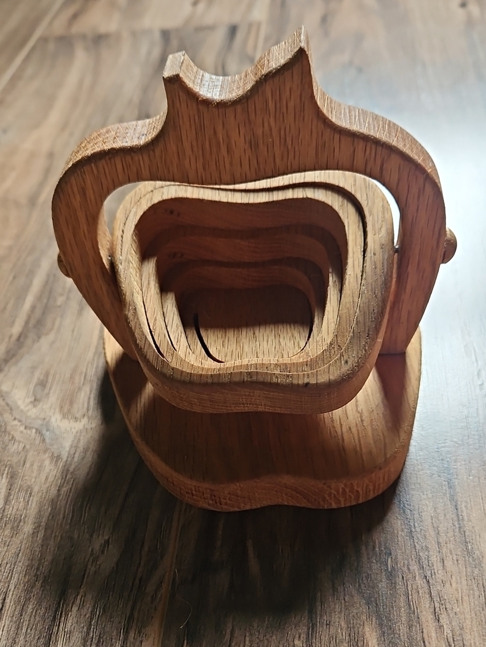 Wooden Nesting Apple Basket - Natural Wood Mini